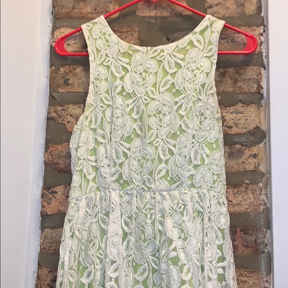 White and Green Lace Dress - Picture 1 of 4